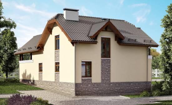 255-003-П Проект двухэтажного дома мансардный этаж, гараж, красивый загородный дом из поризованных блоков, Боровичи