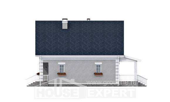 130-005-П Проект двухэтажного дома мансардой, бюджетный загородный дом из блока, Валдай