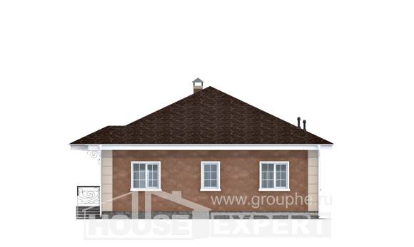 100-001-Л Проект одноэтажного дома, современный домик из поризованных блоков, Окуловка