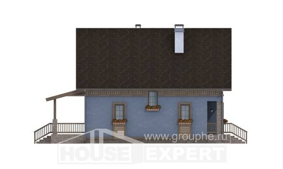 130-003-Л Проект двухэтажного дома с мансардой, доступный дом из теплоблока, Великий Новгород