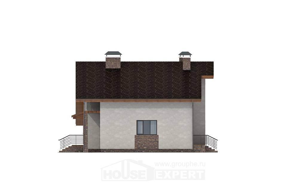 180-008-Л Проект двухэтажного дома мансардой и гаражом, красивый загородный дом из керамзитобетонных блоков, Малая Вишера