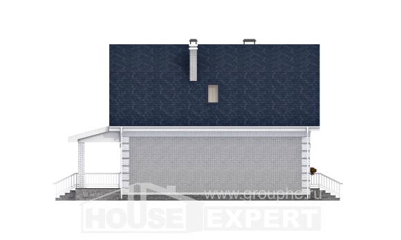 130-005-П Проект двухэтажного дома мансардой, бюджетный дом из поризованных блоков, Валдай