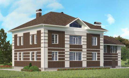 505-002-Л Проект трехэтажного дома, гараж, просторный домик из кирпича Окуловка | Проекты домов от House Expert