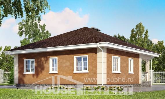 100-001-Л Проект одноэтажного дома, недорогой дом из блока, Великий Новгород
