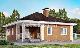 100-001-Л Проект одноэтажного дома, бюджетный дом из газобетона, Окуловка