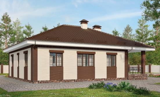 160-015-П Проект одноэтажного дома, гараж, доступный домик из арболита, Великий Новгород