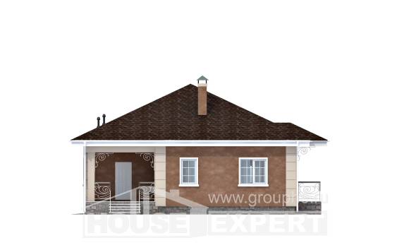 100-001-Л Проект одноэтажного дома, небольшой дом из бризолита, Старая Русса
