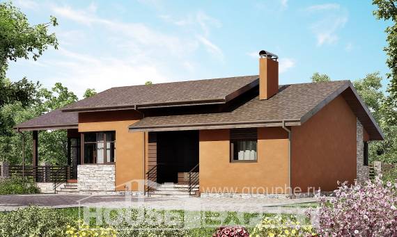 130-007-П Проект одноэтажного дома, экономичный дом из пеноблока, Боровичи