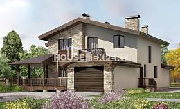 220-001-Л Проект двухэтажного дома с мансардой, гараж, просторный дом из арболита, Валдай