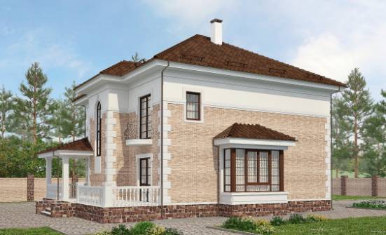 220-008-П Проект двухэтажного дома, классический домик из кирпича, Старая Русса