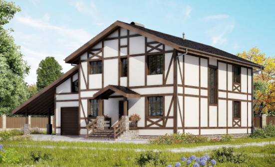 250-002-Л Проект двухэтажного дома с мансардой, гараж, простой домик из кирпича, Великий Новгород