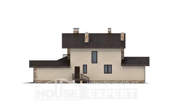 220-001-Л Проект двухэтажного дома мансардный этаж, гараж, уютный коттедж из пеноблока, Валдай
