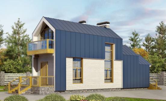 060-006-П Проект двухэтажного дома с мансардой, уютный коттедж из керамзитобетонных блоков Старая Русса | Проекты домов от House Expert