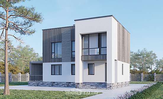 150-017-П Проект двухэтажного дома, компактный коттедж из газосиликатных блоков, Малая Вишера