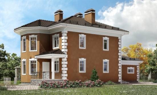 150-006-П Проект двухэтажного дома и гаражом, красивый домик из поризованных блоков, Окуловка