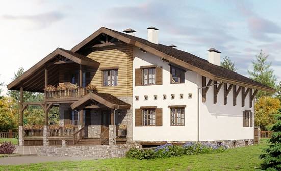 400-004-П Проект трехэтажного дома с мансардным этажом и гаражом, огромный дом из кирпича, Малая Вишера