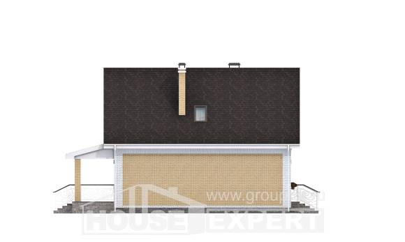 130-004-П Проект двухэтажного дома мансардный этаж, скромный домик из бризолита, Великий Новгород