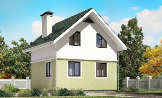 070-001-П Проект двухэтажного дома мансардный этаж, простой загородный дом из газобетона, Валдай