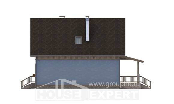 130-003-Л Проект двухэтажного дома с мансардой, скромный домик из керамзитобетонных блоков, Пестово